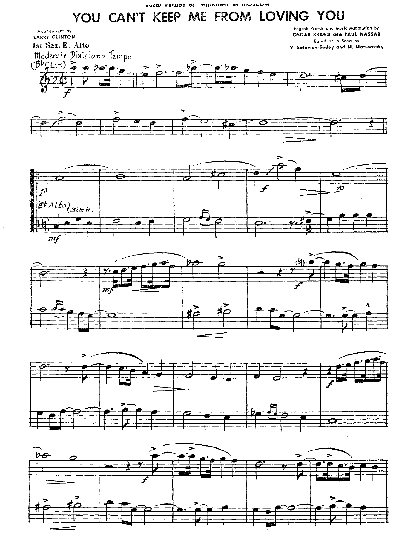 You Can.t Keep Me From Loving You — Small Ensemble sheet music arranged by L.Clinton | Jazz Standard