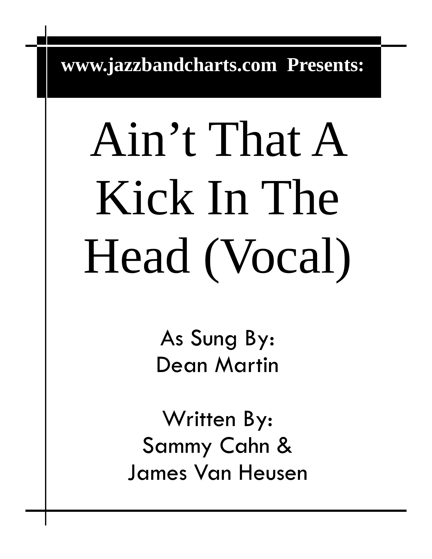 Ain't That A Kick In The Head (D.Martin) 45 — sheet music preview