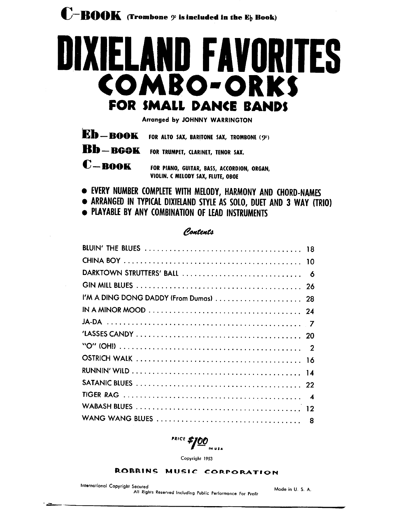 Robbin's Dixieland Favorites — ディキシーランド sheet music by J.Warrington | Dixieland