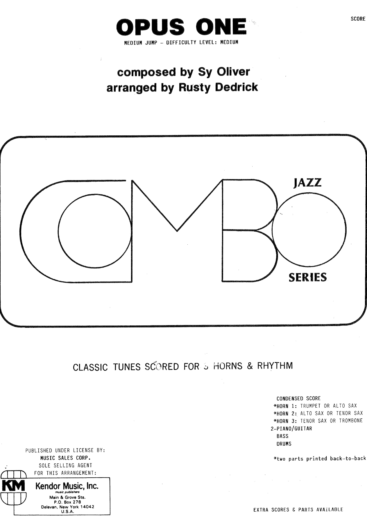 Opus One — sheet music cover (first page)