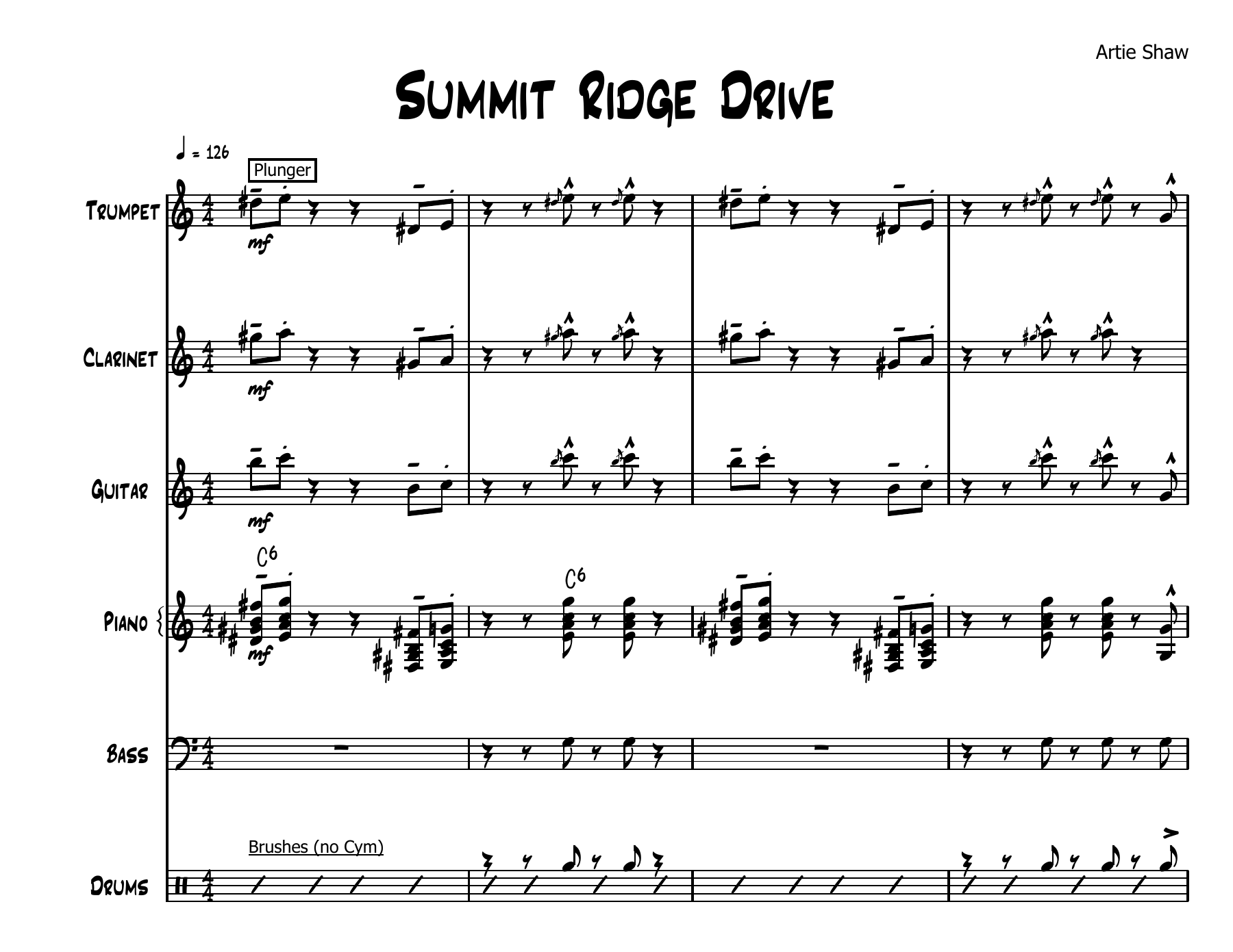 Summit Ridge  Drive — sheet music cover (first page)