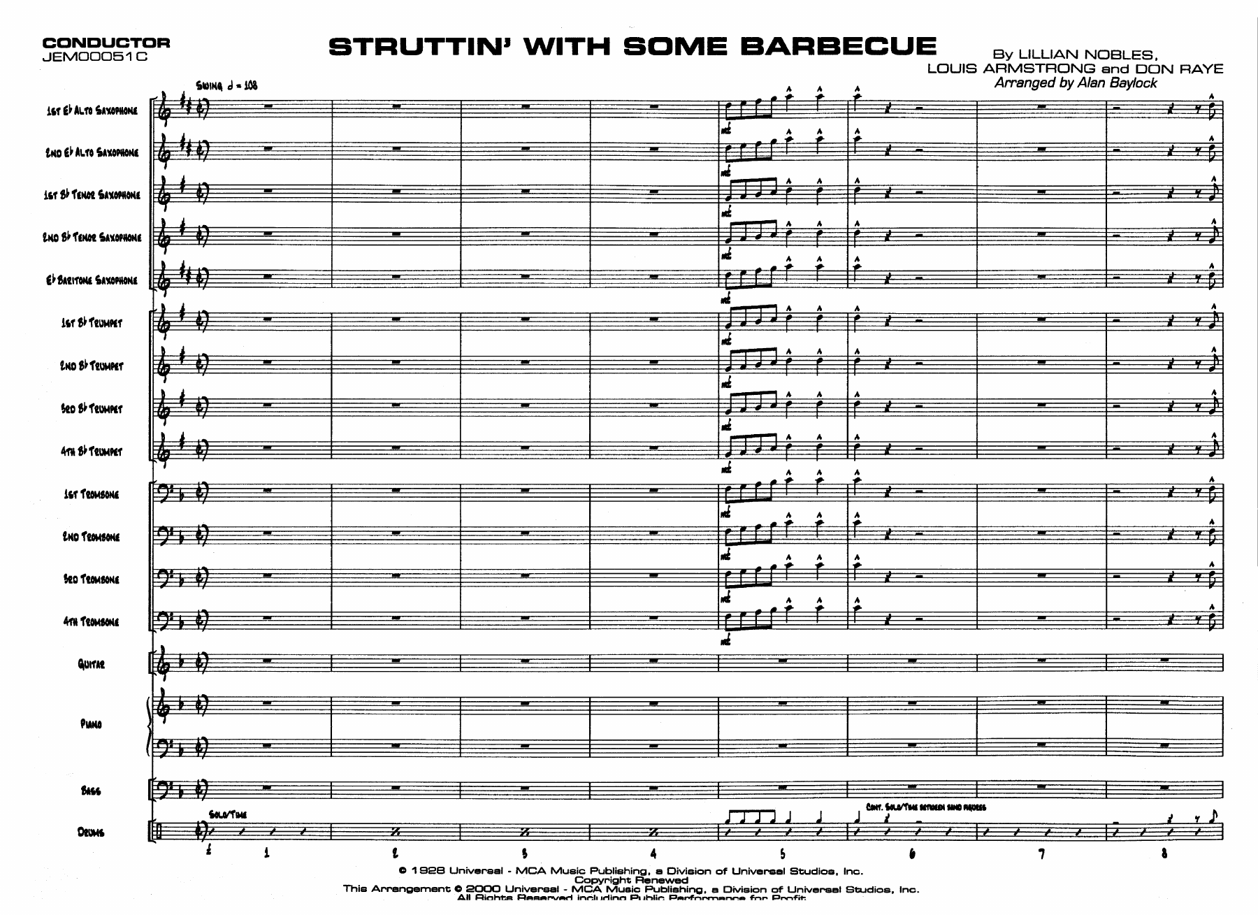 Struttin' With Some Barbecue (A.Baylock) Trp — sheet music preview