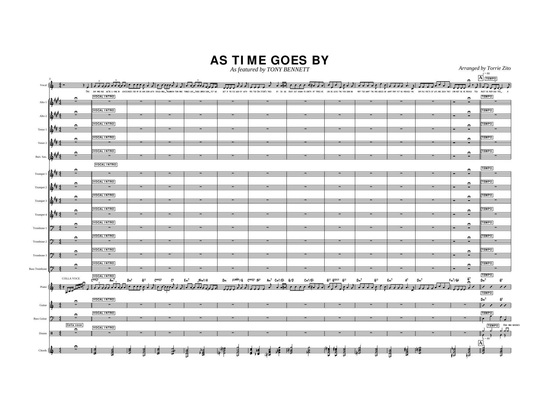 As Time Goes By (T.Zito) Y.Bennett.Vocal — sheet music preview