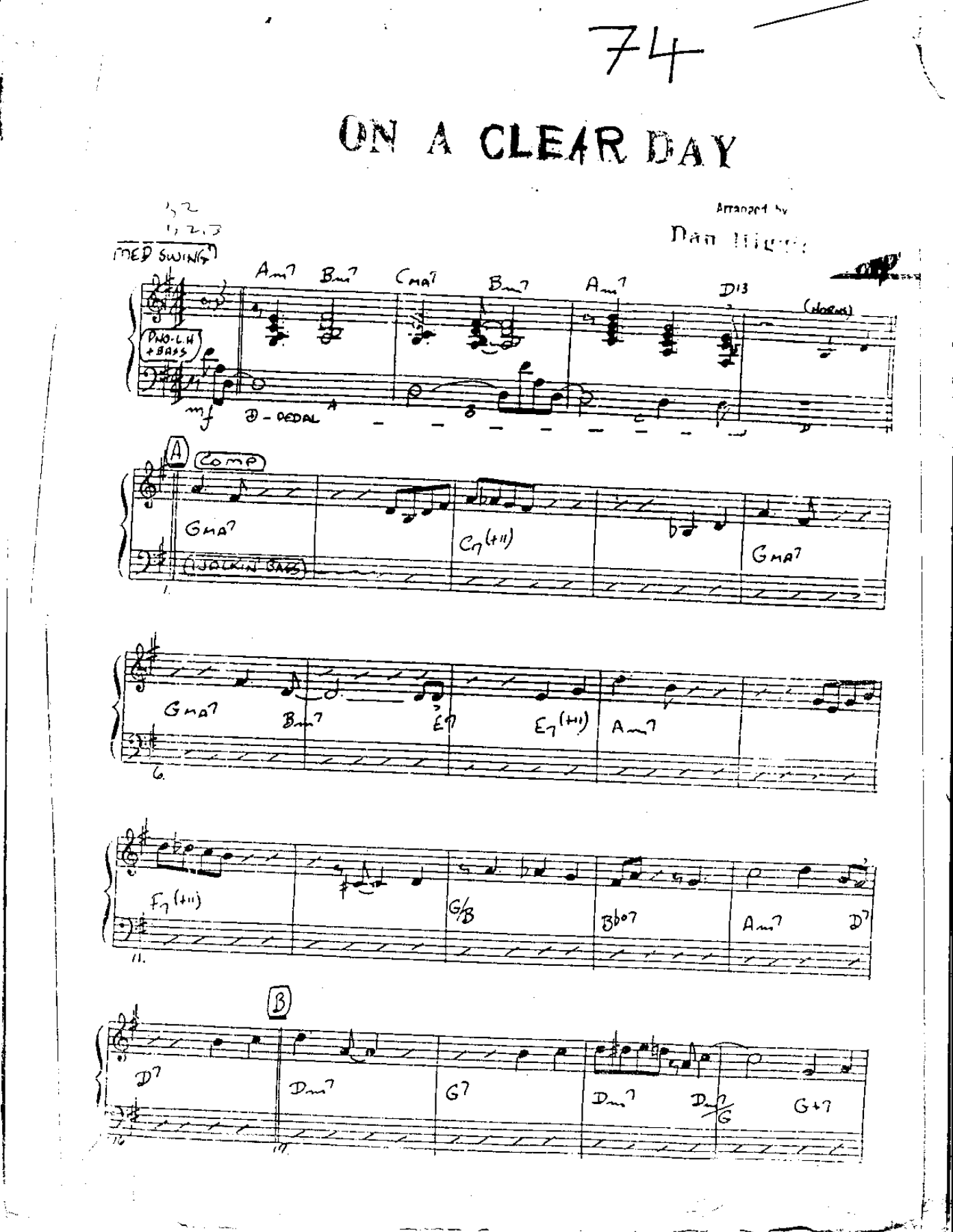 On A Clear Day — sheet music preview