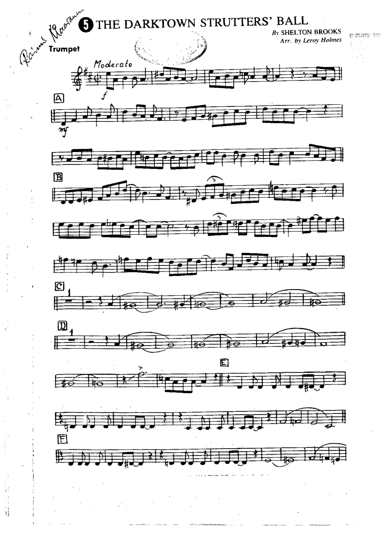 The Darktown Strutters' Ball — sheet music preview