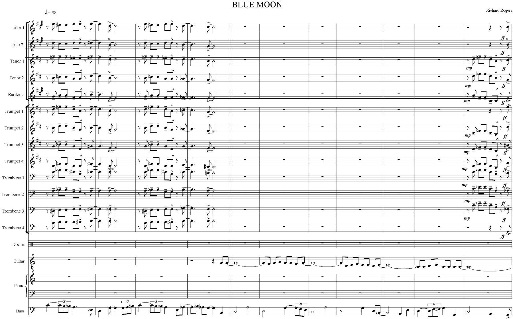 Blue Moon (M.Carubia) Voc-4 — sheet music preview