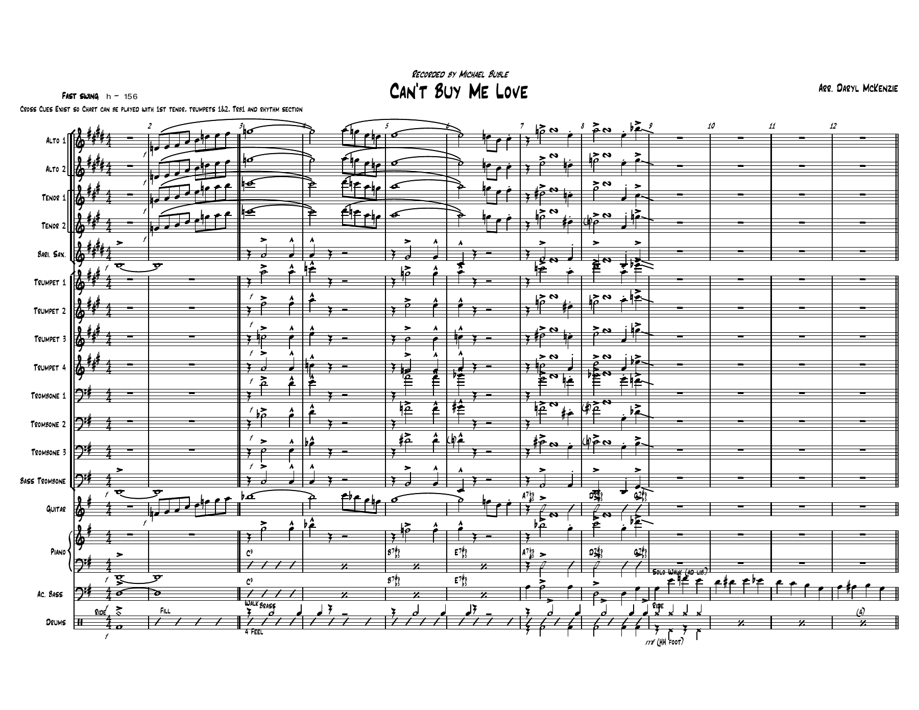 Can't Buy Me Love (D.McKenzie) M.Buble-Vocal — sheet music preview
