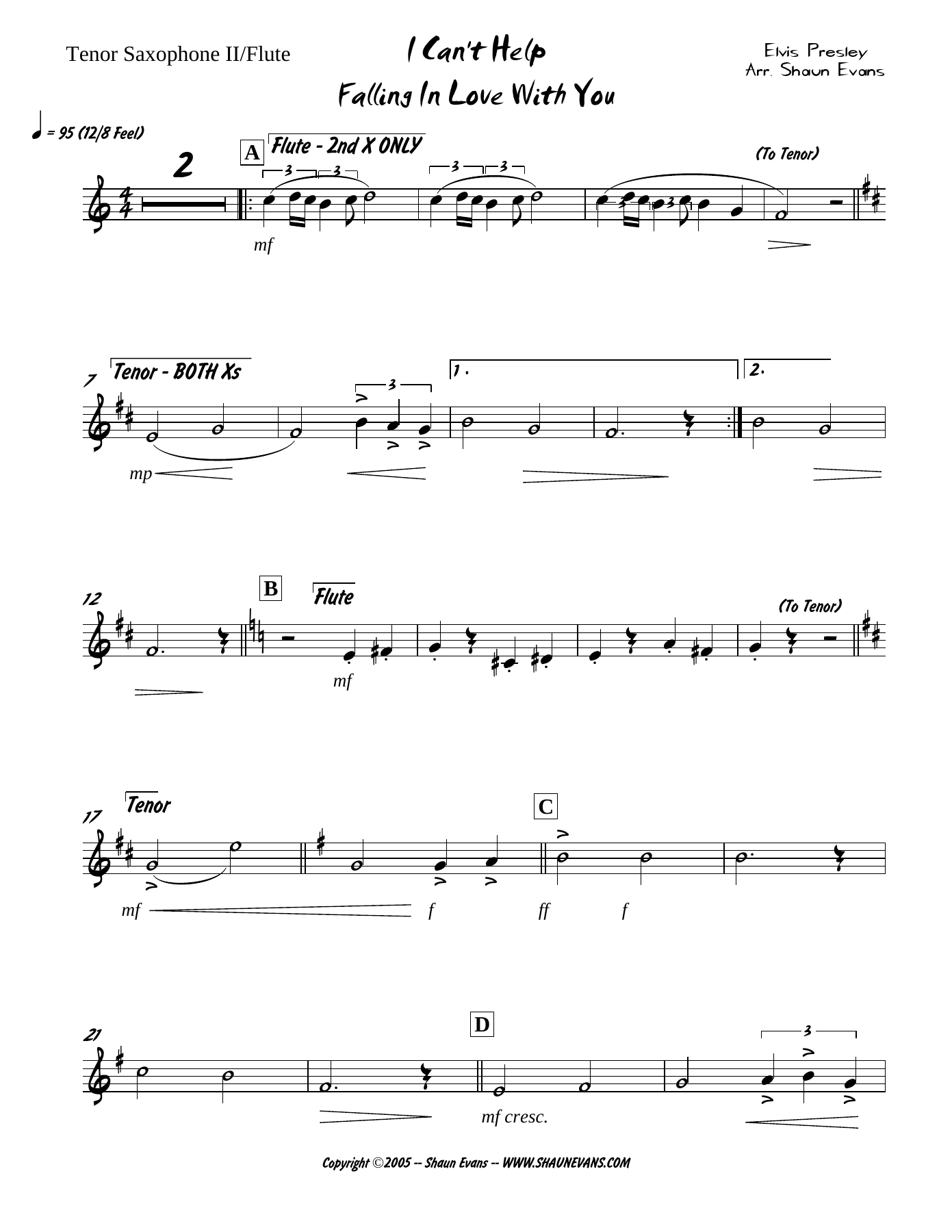Can't Help Falling In Love (S.Evans) E.Presley — page 2