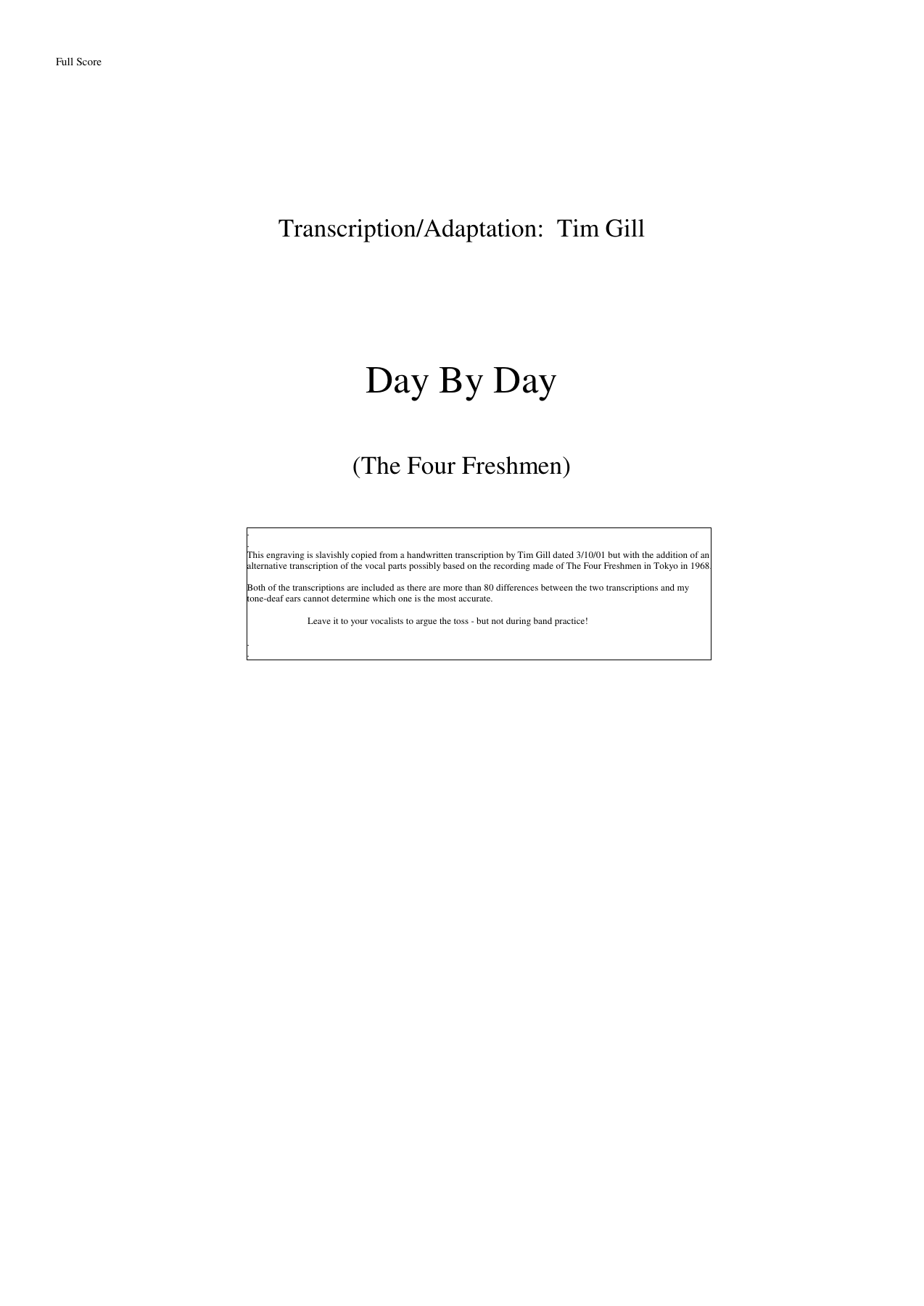 Day By Day (D.Reynolds) Vocal 4 — sheet music preview