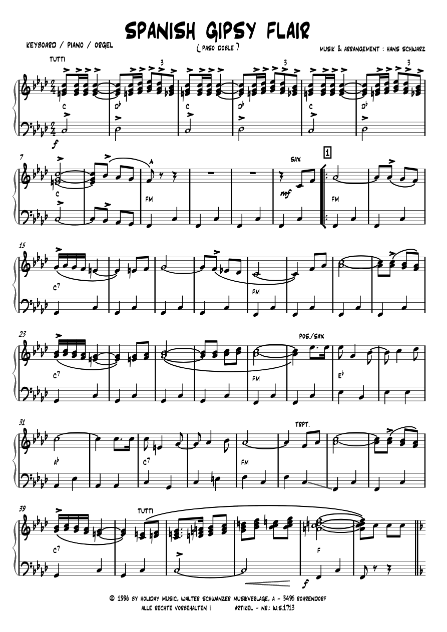 Spanish Gipsy Flair — sheet music preview