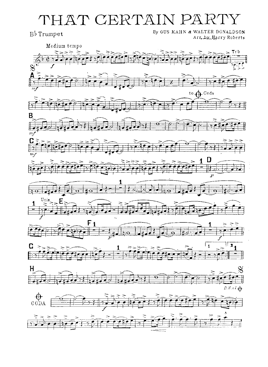 That Certain Party Vocal in Eb — sheet music cover (first page)