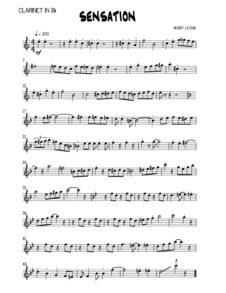 Sensation 1113 — sheet music cover (first page)