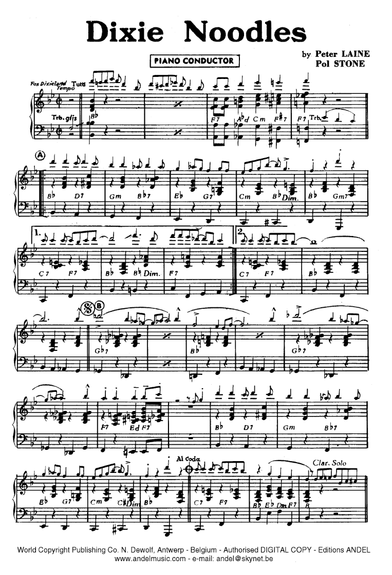 Dixie Noodles — sheet music preview