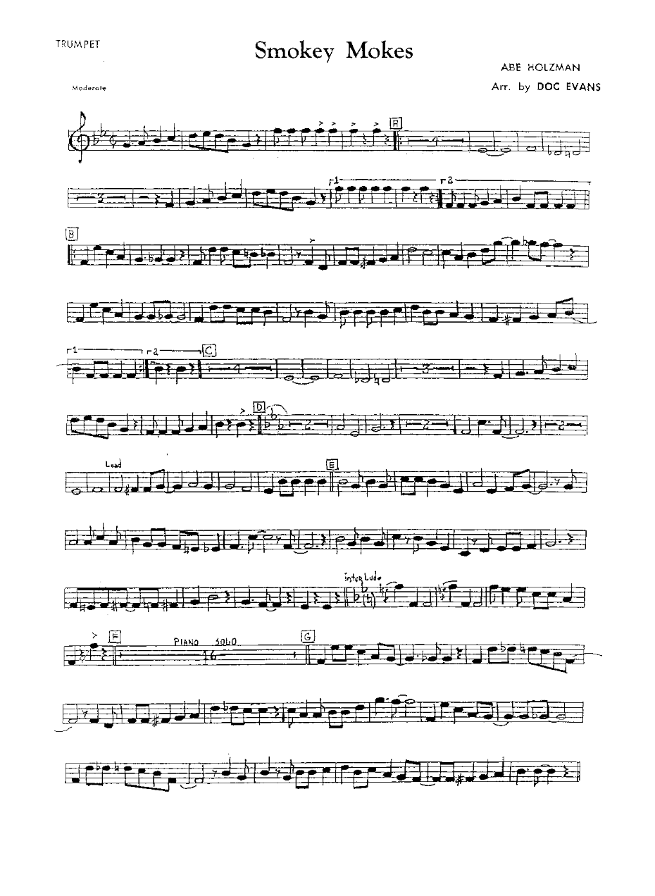 Smokey Mokes — sheet music preview
