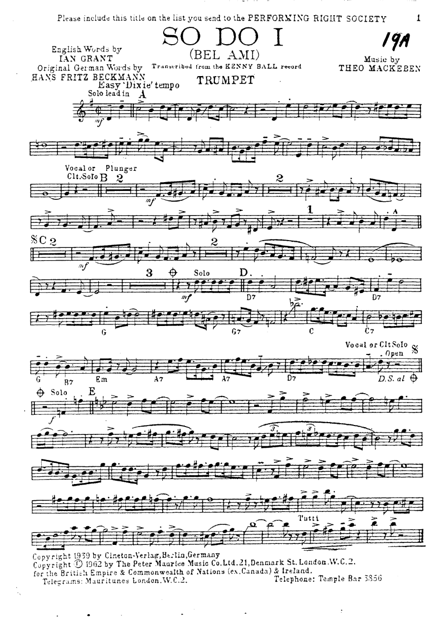 So Do I — sheet music cover (first page)