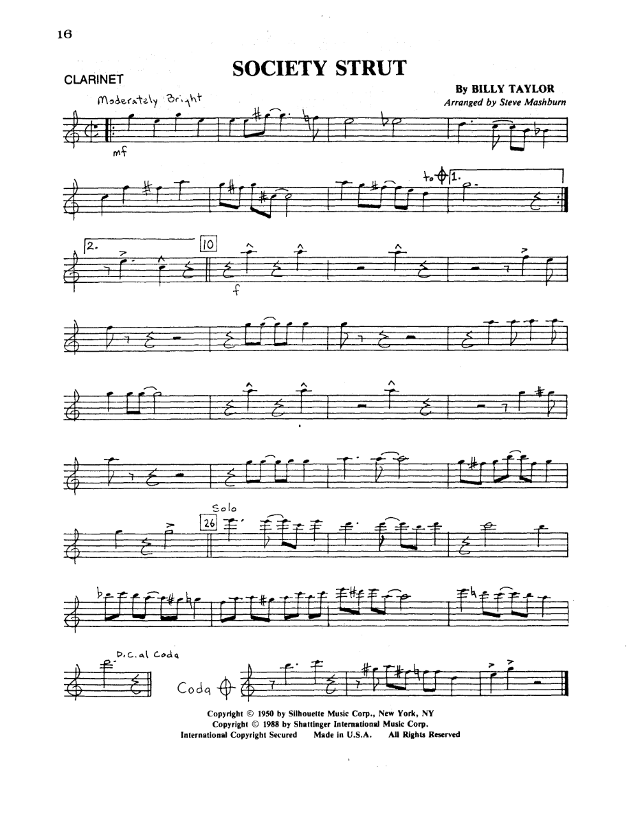 Society Strut — Dixieland sheet music arranged by Steve Mashburn | Dixieland