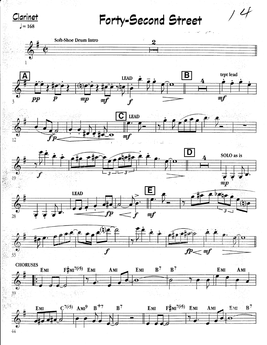 Forty-Second Street - Unknown - Good — Dixieland sheet music arranged by Mr. X | Dixieland