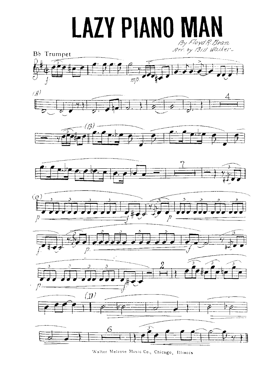 Lazy Piano Man — sheet music preview