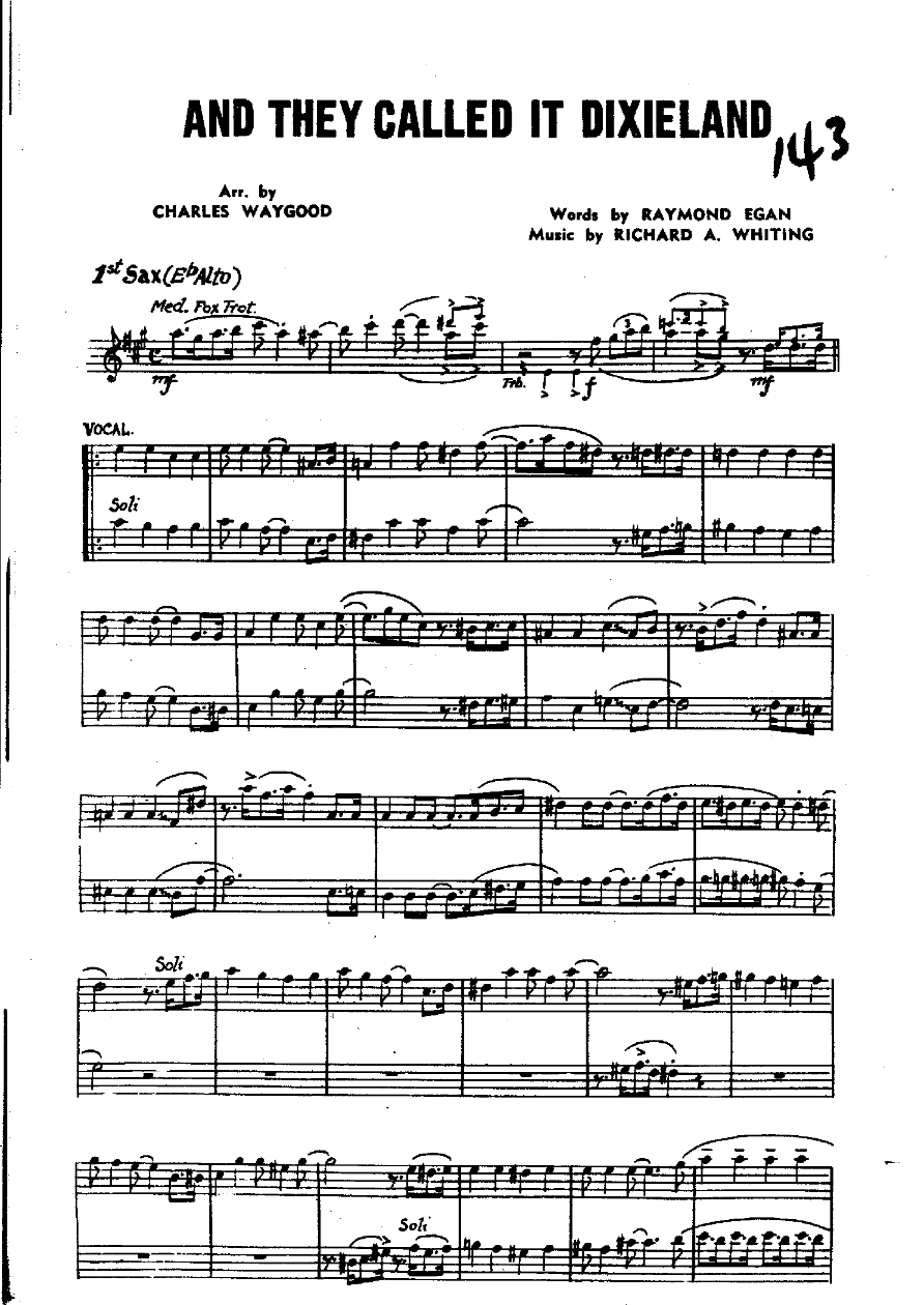 And They Call It Dixieland — Dixieland sheet music arranged by CHARLES WAYGOOD | Dixieland