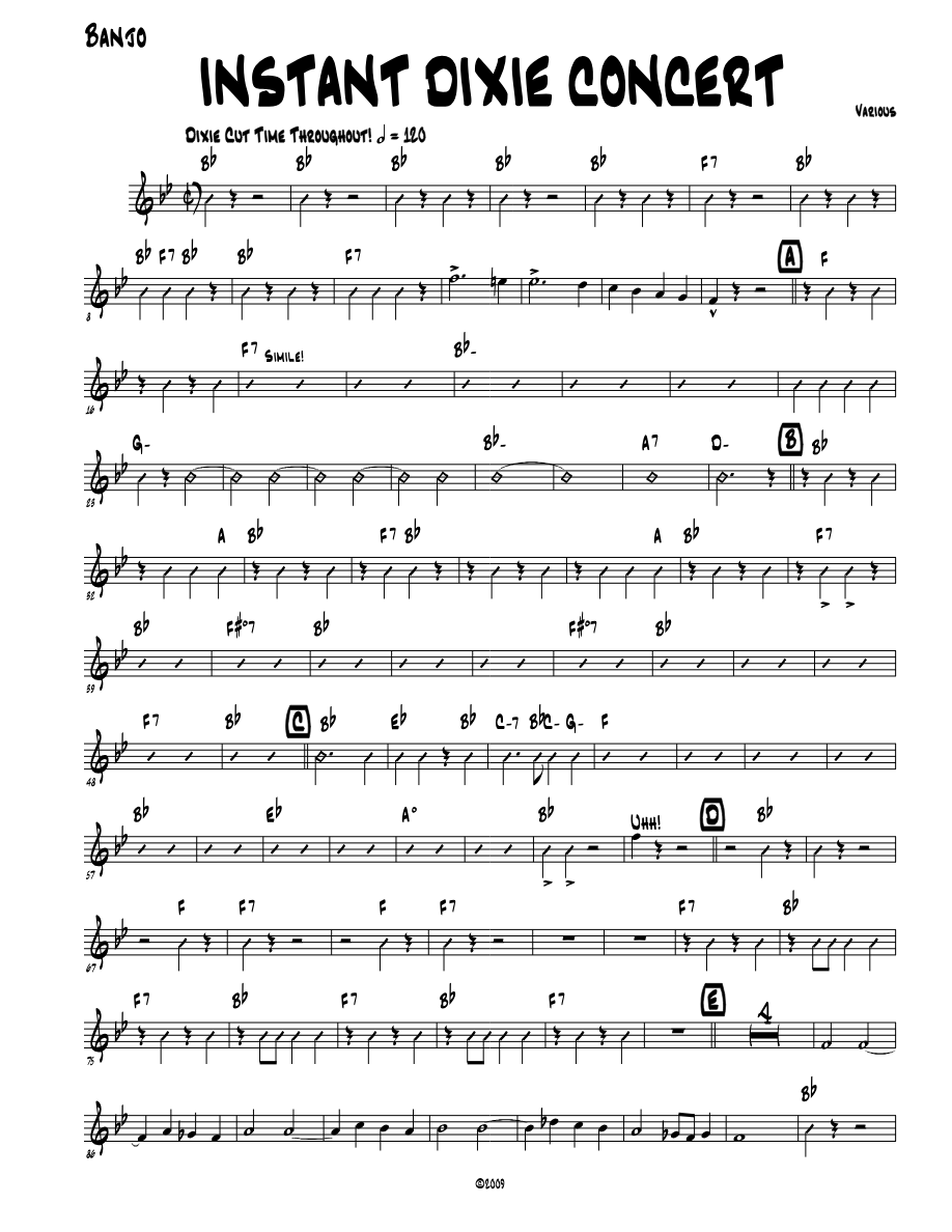 Instant Concert - Brown - 2113 — Dixieland sheet music arranged by Brown | Dixieland