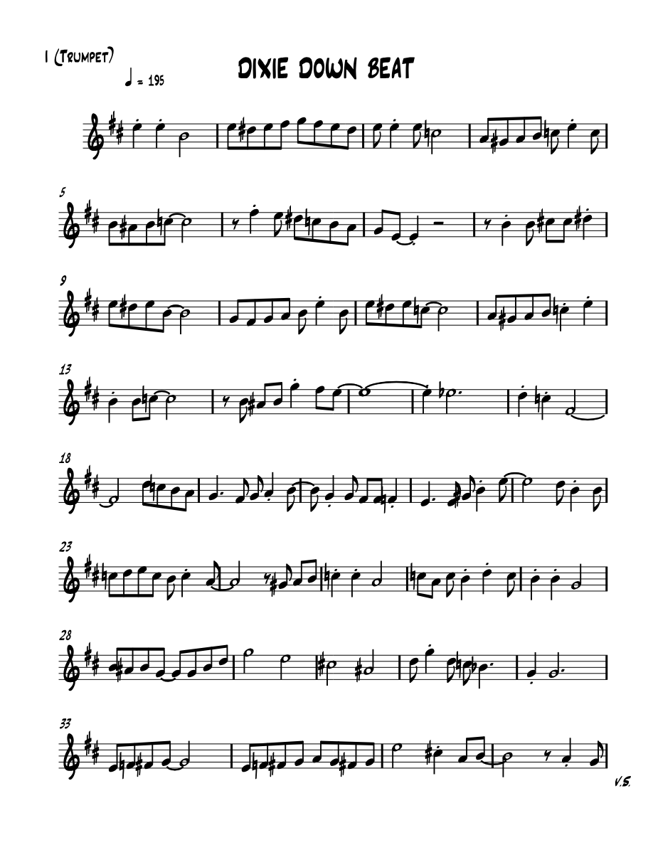 Dixie Down Beat - Unknown - Good — sheet music cover (first page)