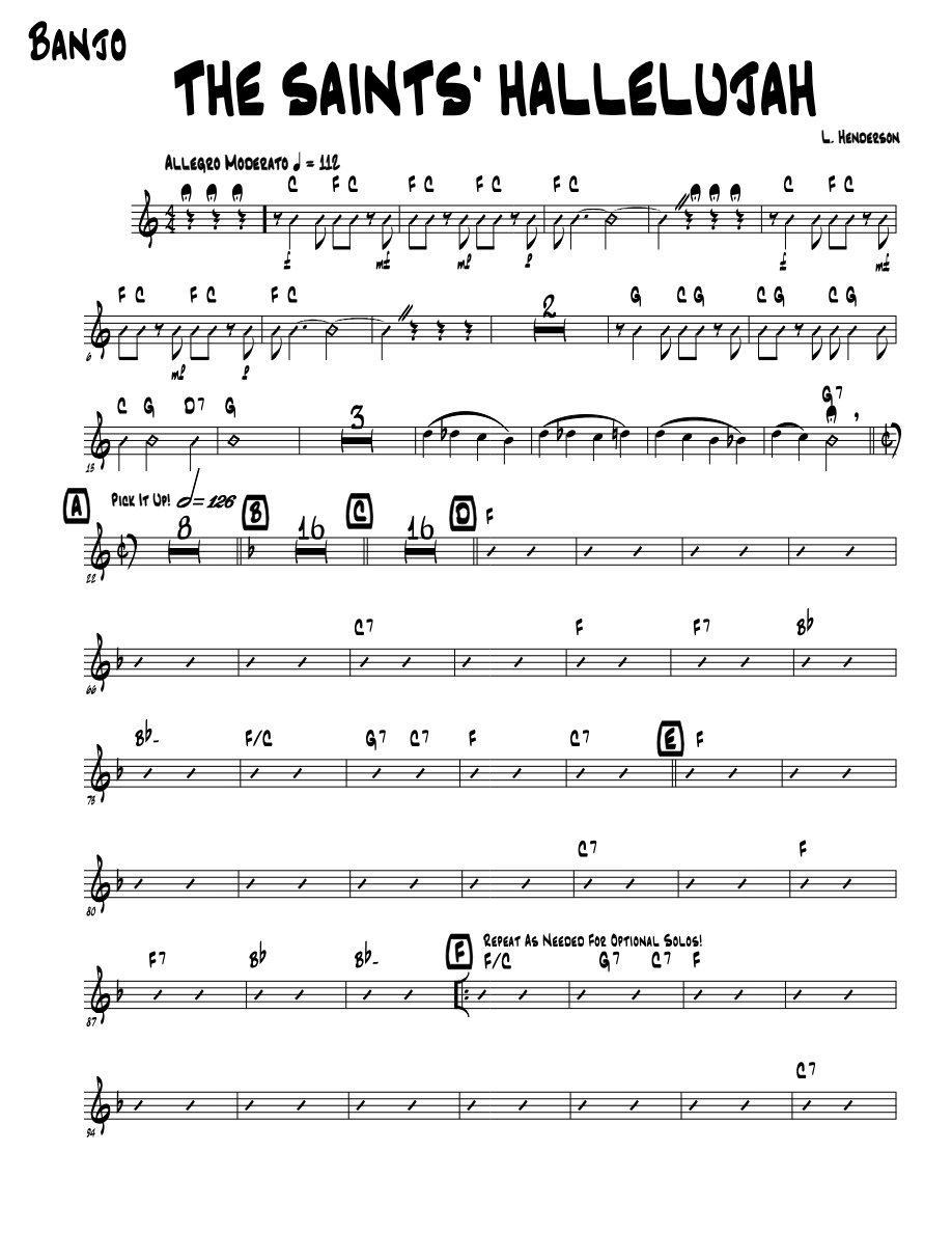The Saints' Hallelujah — sheet music cover (first page)