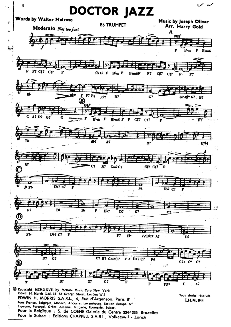 Doctor Jazz — sheet music preview