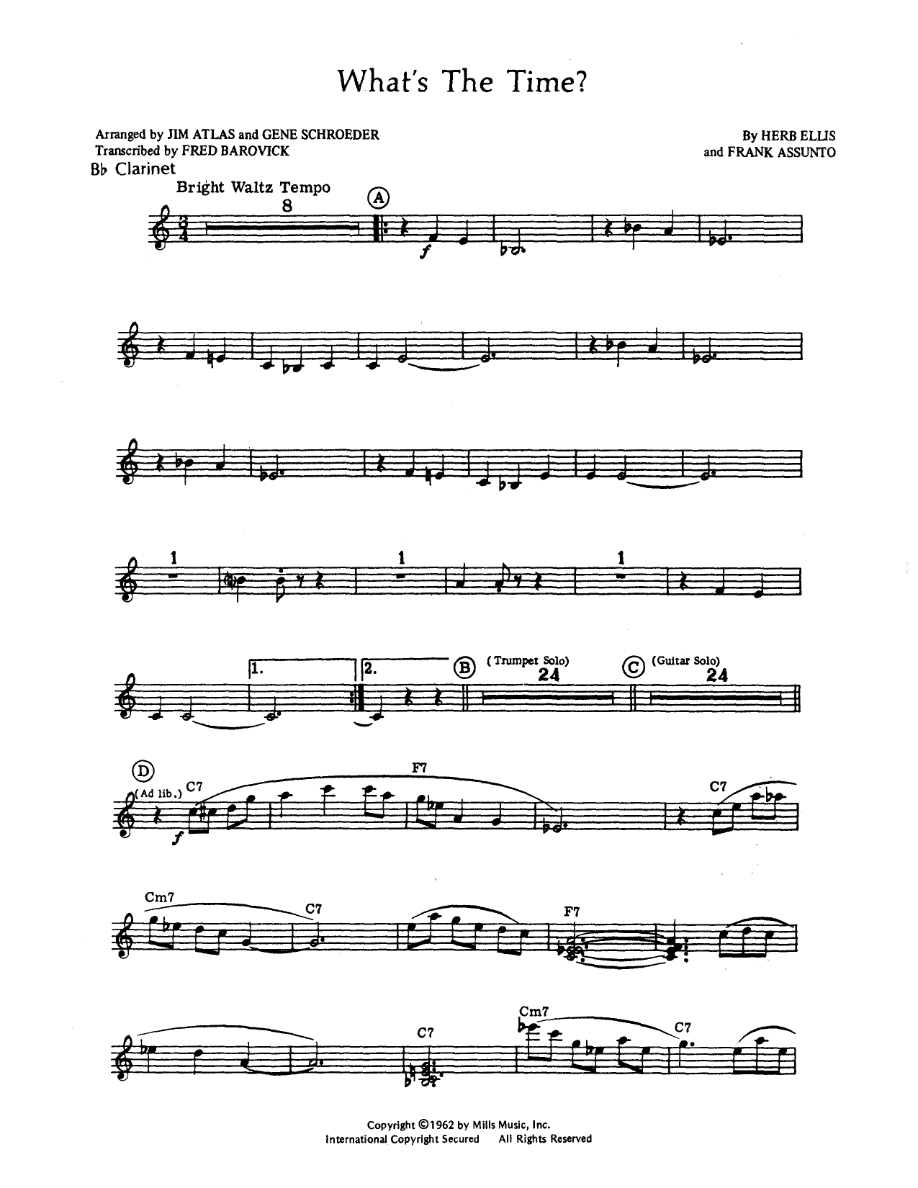 What's The Time — sheet music cover (first page)