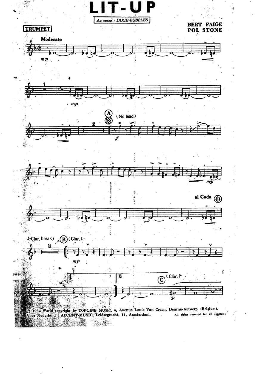 Lit-Up — sheet music cover (first page)