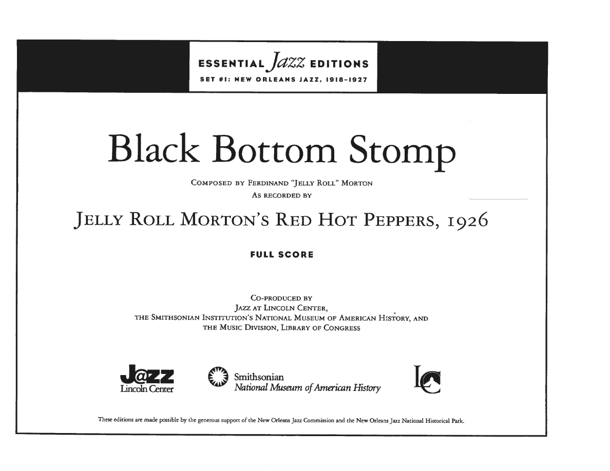 Black Bottom Stomp — sheet music cover (first page)