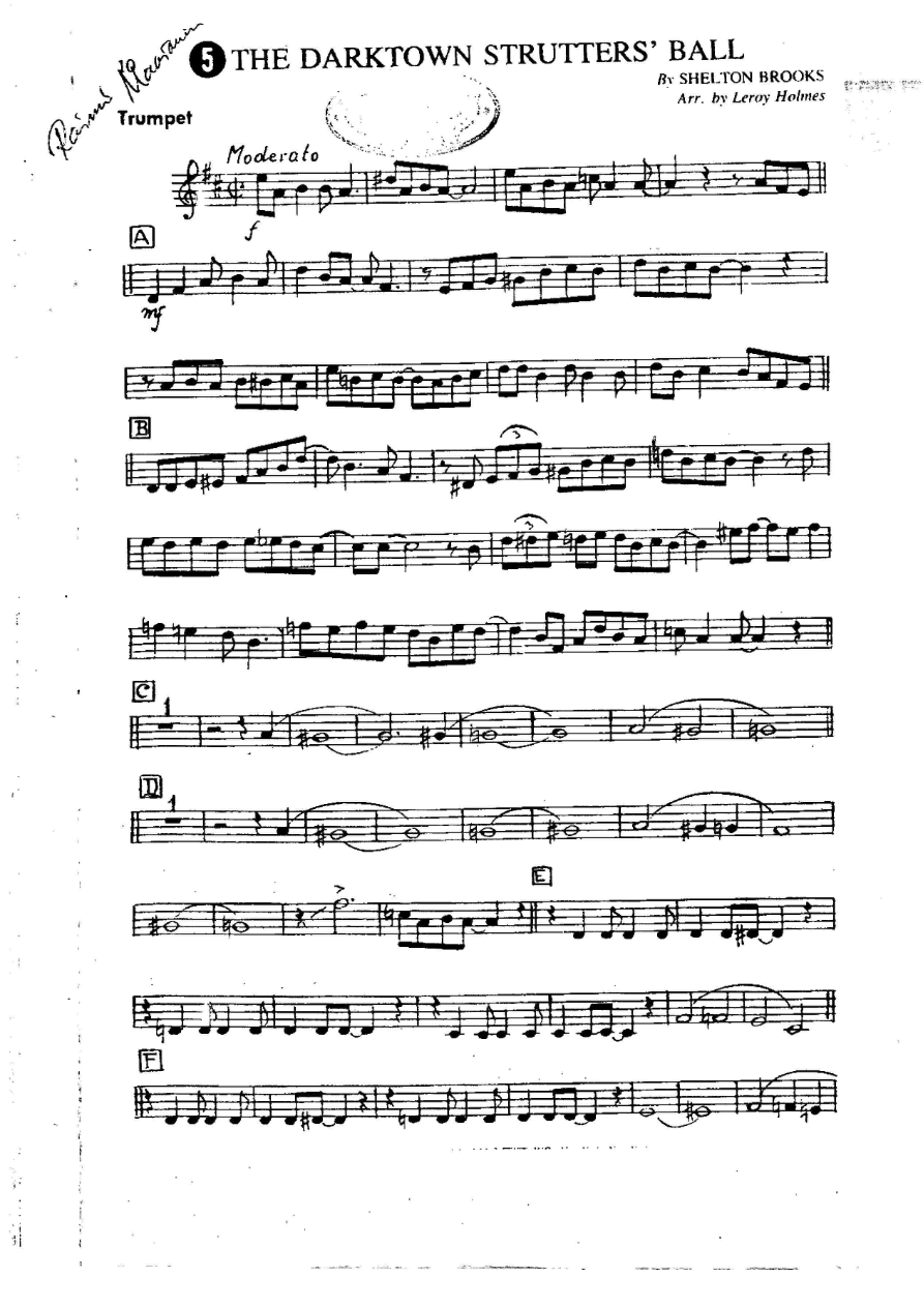 The Darktown Strutters' Ball — Dixieland sheet music arranged by Leroy Holmes | Dixieland