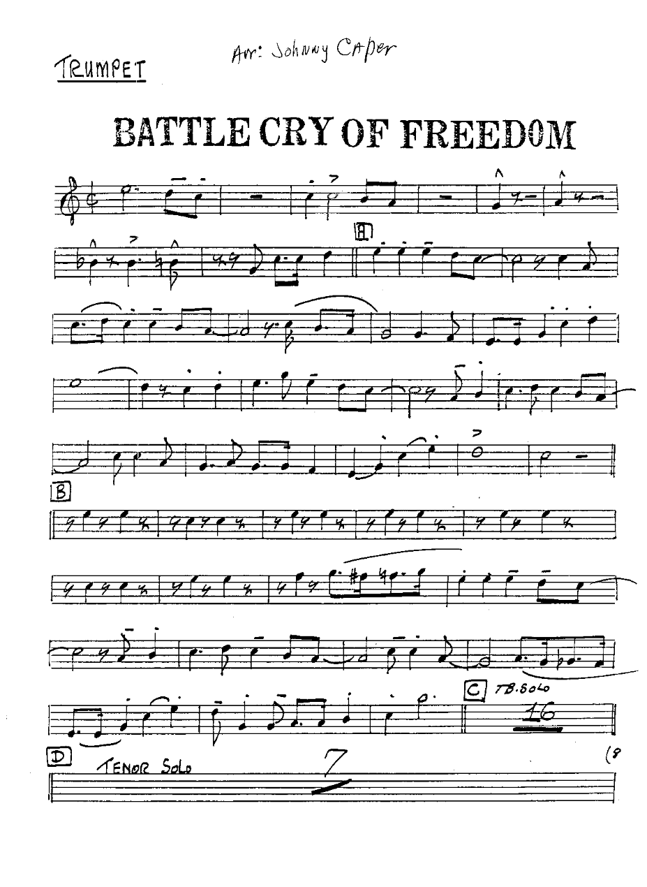 Battle Cry Of Freedom — sheet music preview