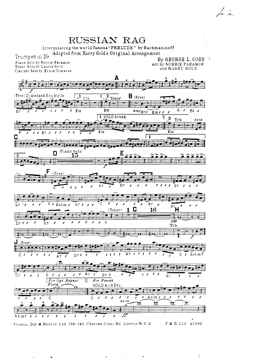 Russian Rag — sheet music preview