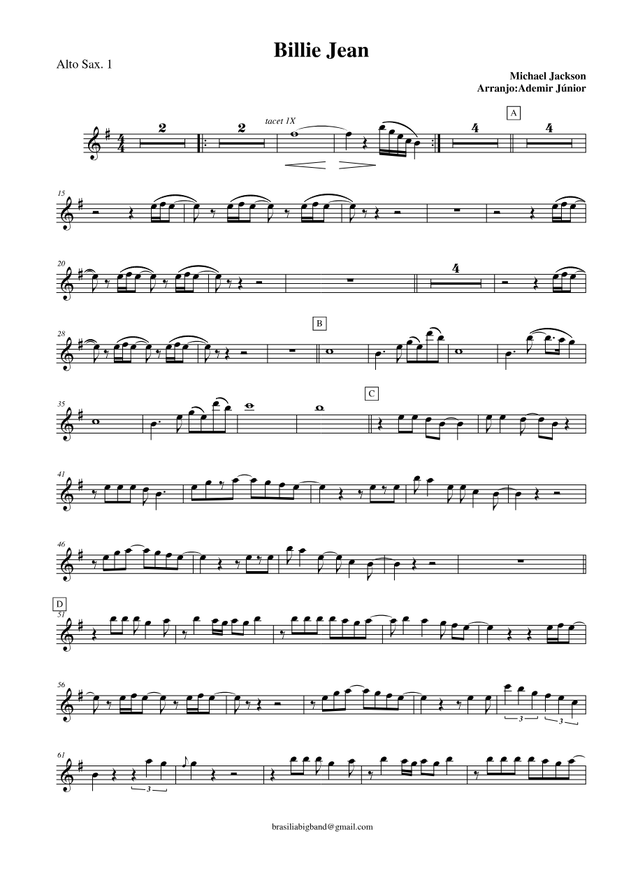 Billie Jean (A.Junior) M.Jackson — sheet music preview