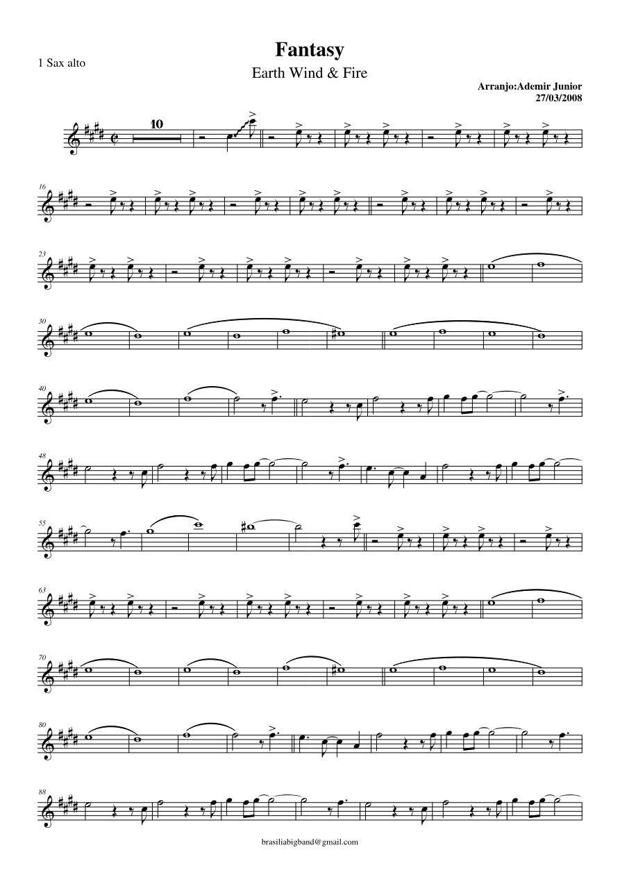 Fantasy — sheet music cover (first page)