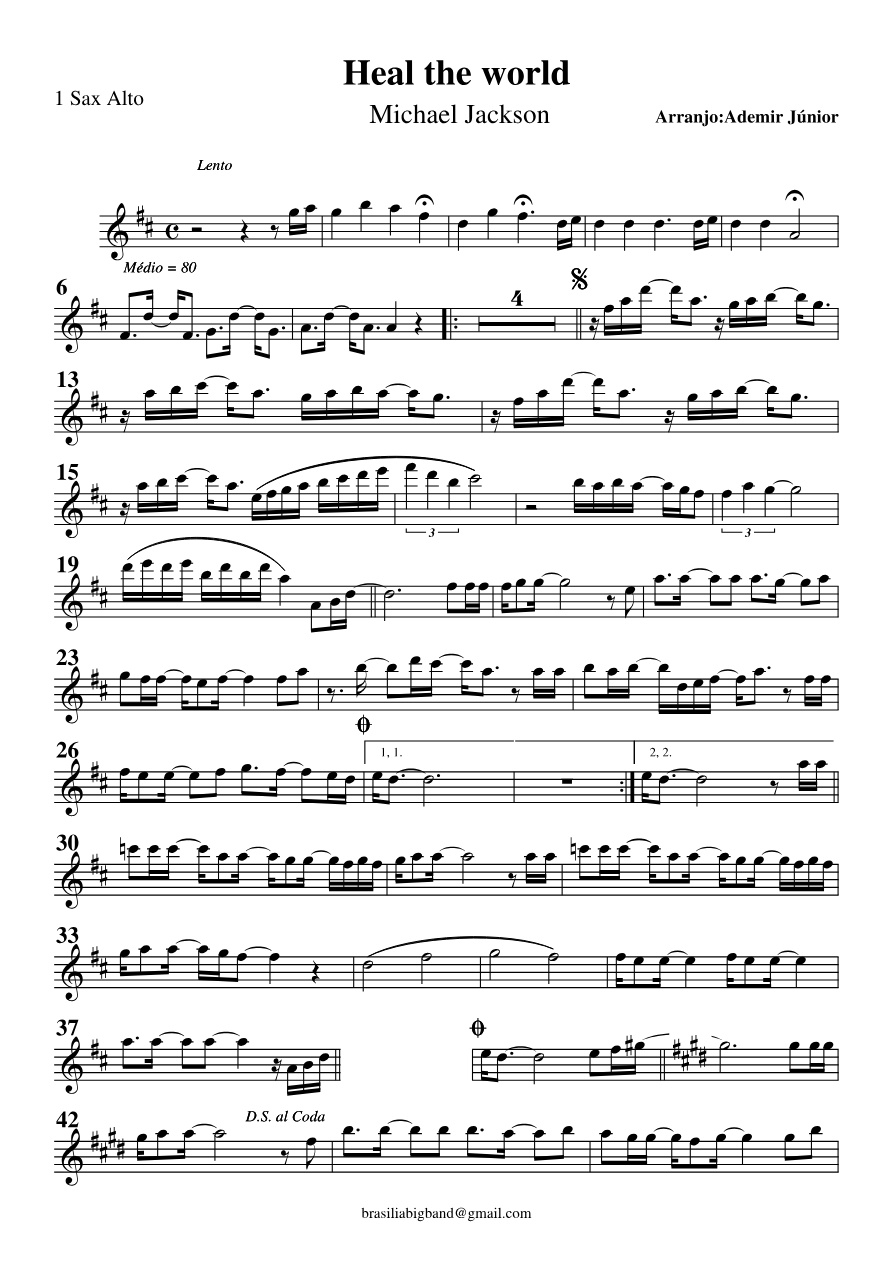 Heal The World M.Jackson — sheet music cover (first page)