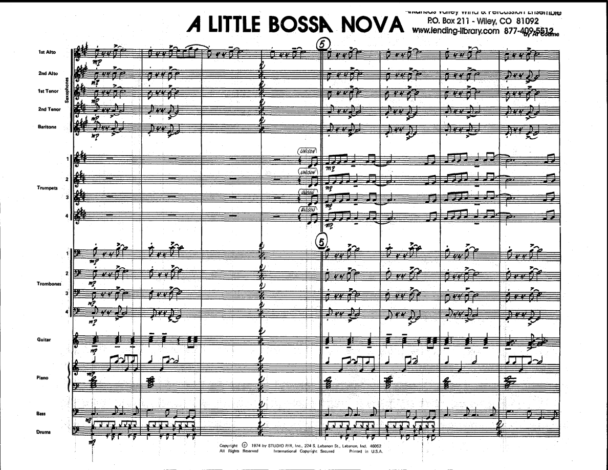 A Little Bossa Nova — Big Band sheet music by Al Cobine | Jazz Standard