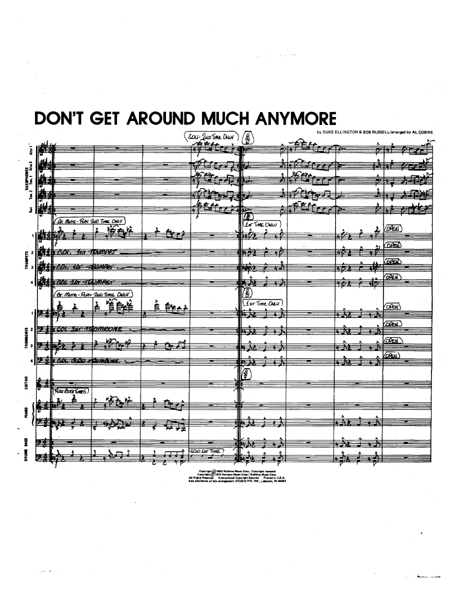 Don't Get Around Much Anymore — sheet music cover (first page)