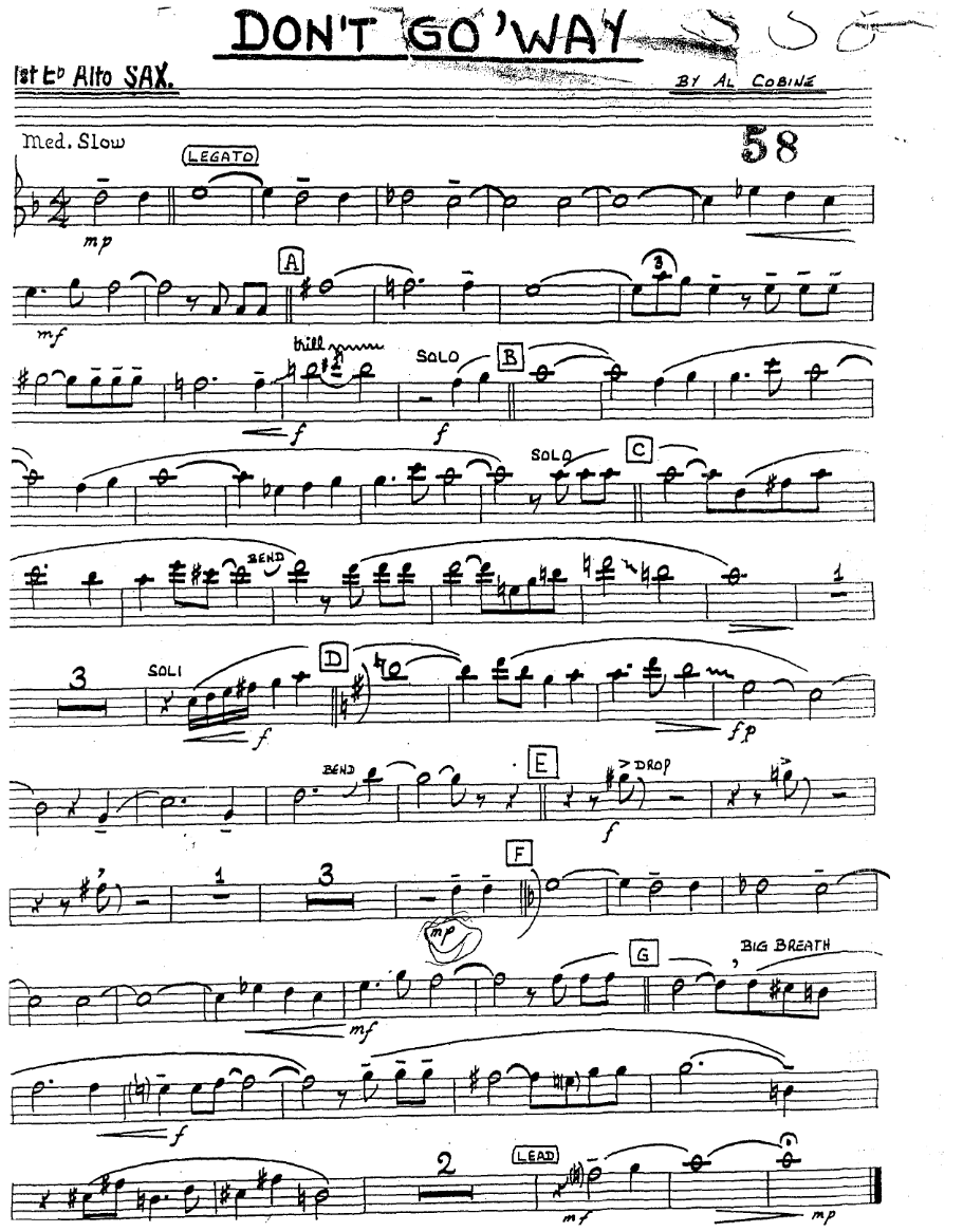 Don't Go Way — sheet music cover (first page)