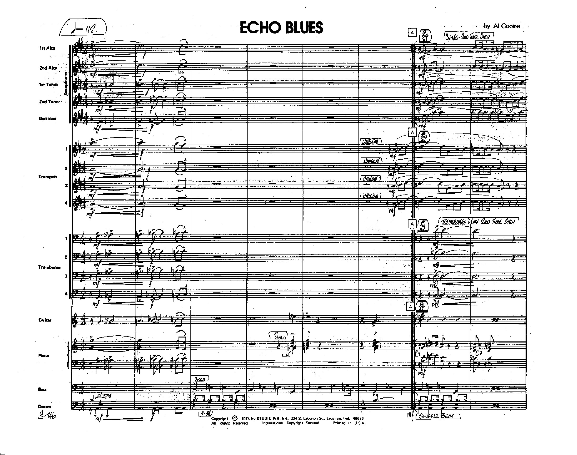 Echo Blues — sheet music cover (first page)