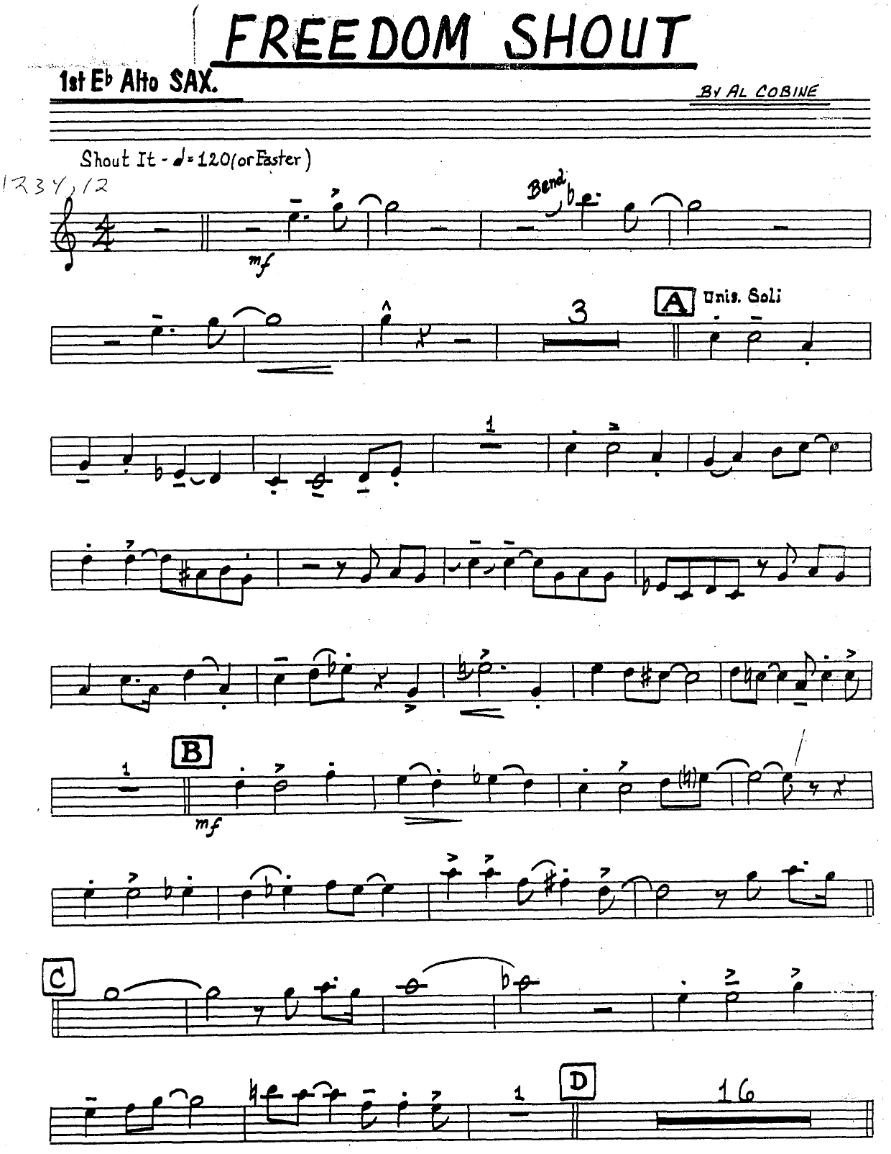 Freedom Shout — Big Band sheet music arranged by Al Cobine | Jazz Standard