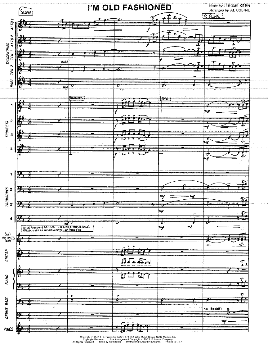 I'm Old Fashioned — Big Band sheet music arranged by A.Cobine | Jazz Standard