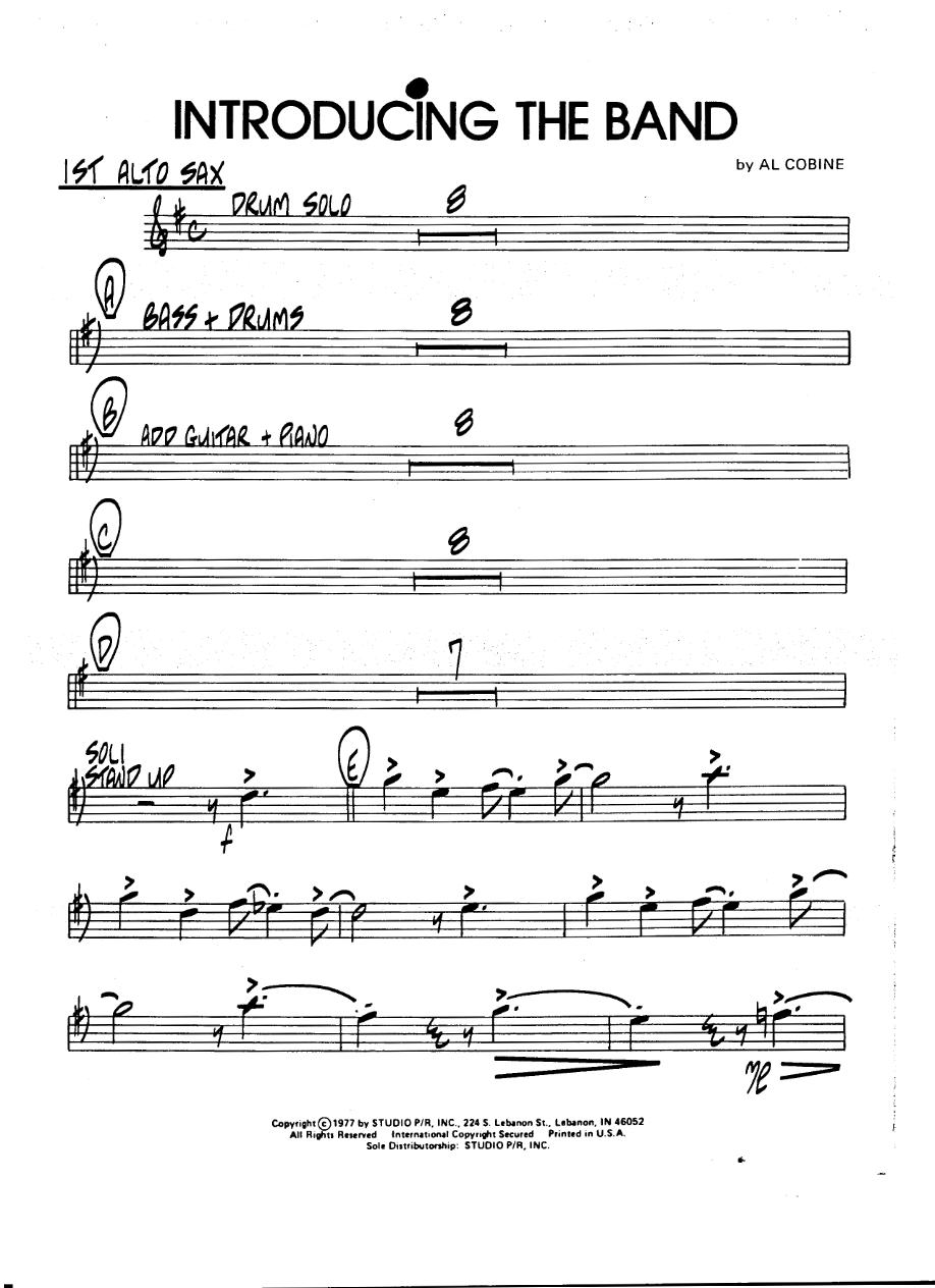 Introducing The Band — sheet music cover (first page)