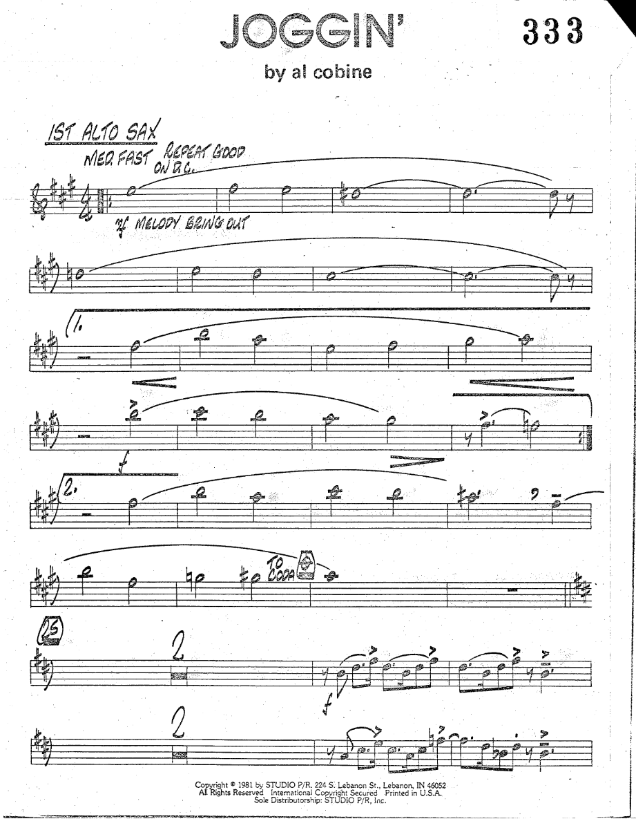 Joggin' — sheet music cover (first page)
