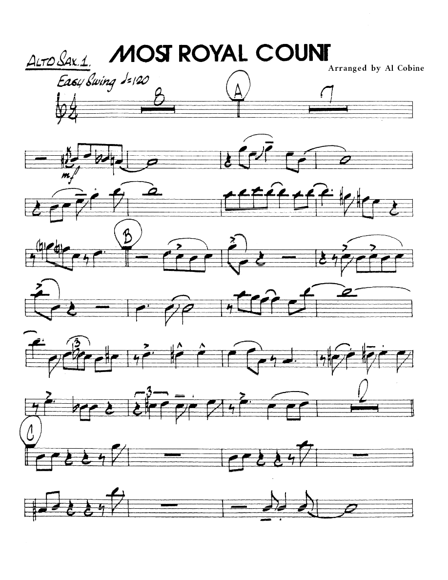 Most Royal Count — sheet music cover (first page)