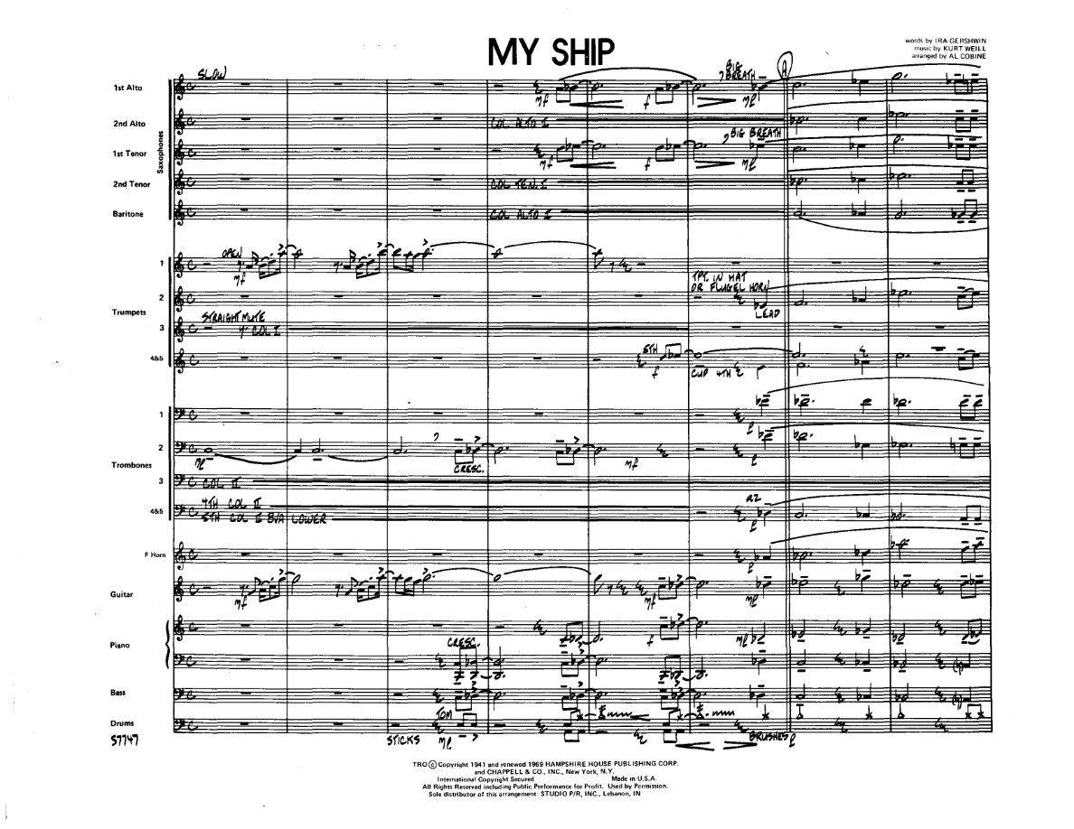 My Ship — sheet music cover (first page)