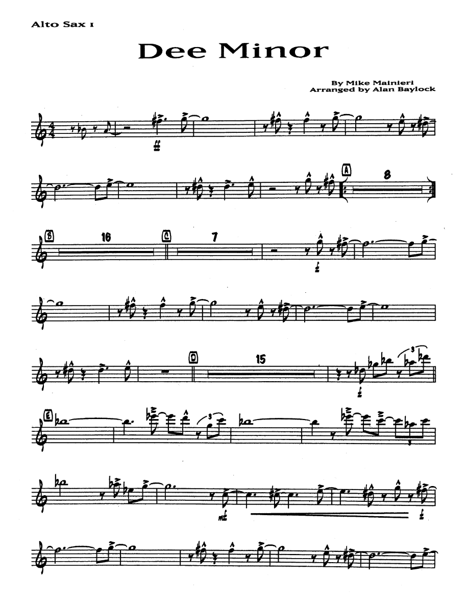 Dee Minor — sheet music cover (first page)