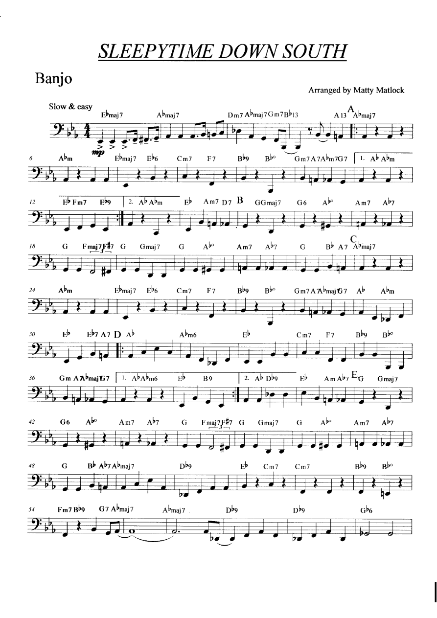 When It's Sleepy Time Down South — sheet music cover (first page)