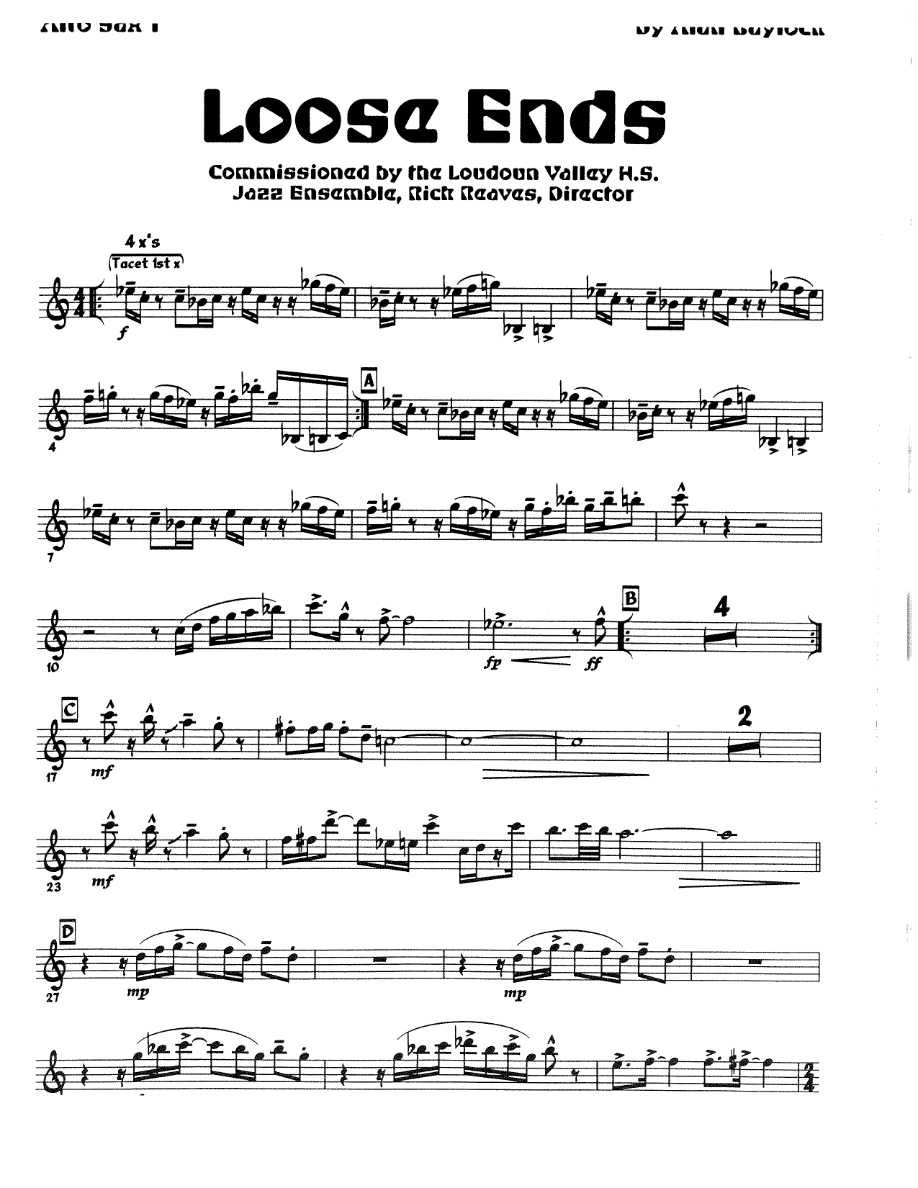 Loose Ends — sheet music cover (first page)