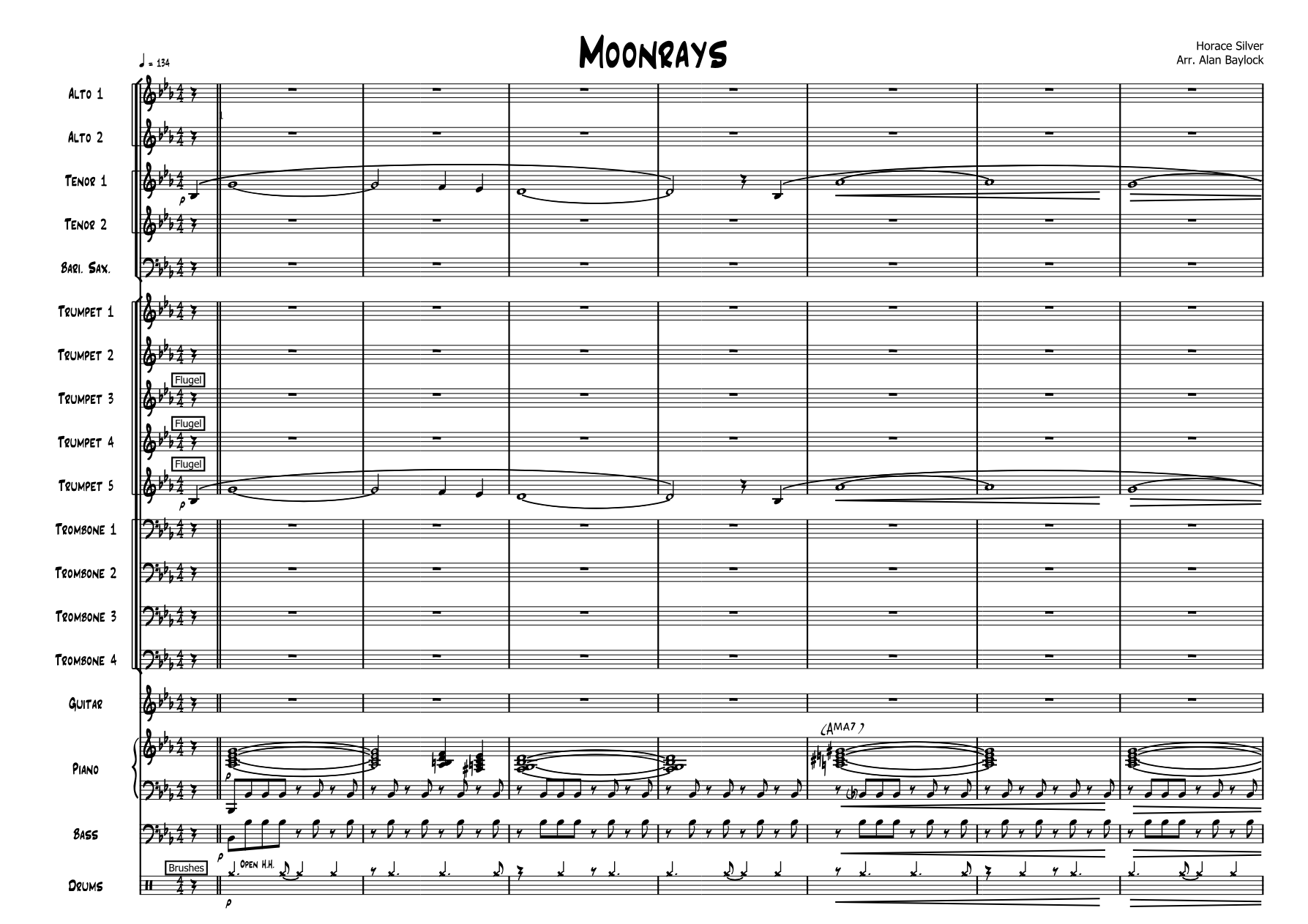 Moonrays — sheet music cover (first page)